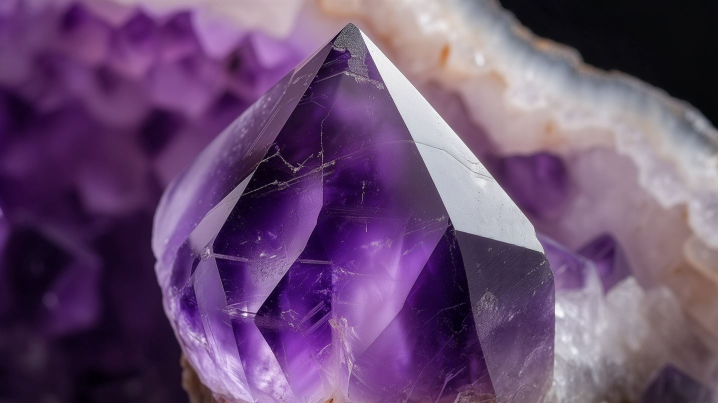 The deep purple color signifies exceptional quality of amethyst