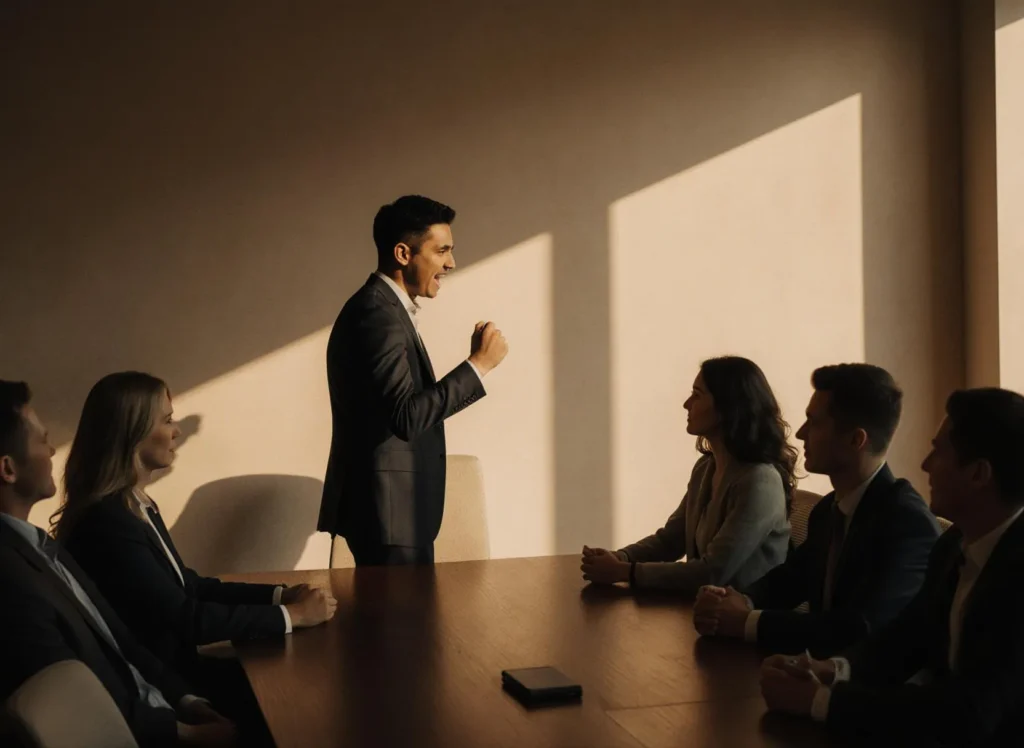 Affärsmöte med flera personer vid bordet